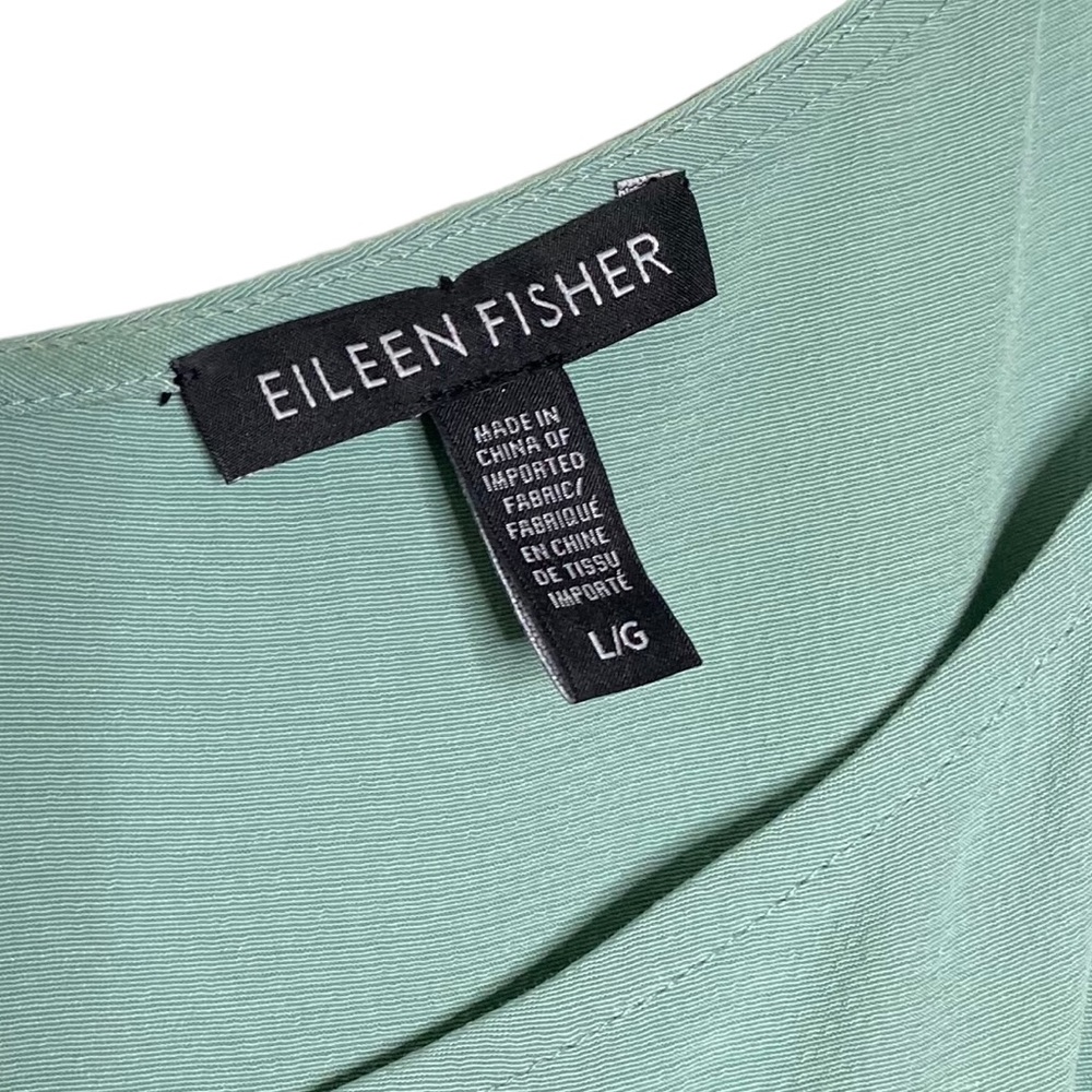 Eileen Fisher Elm V-Neck Tencel Crepe Spaghetti Strap Cami Dress - Picture 7 of 8